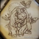 фото Эскизы тату кролик от 09.01.2018 №092 - Sketches of a rabbit tattoo - tatufoto.com