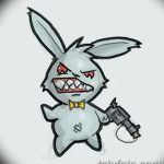 фото Эскизы тату кролик от 09.01.2018 №093 - Sketches of a rabbit tattoo - tatufoto.com