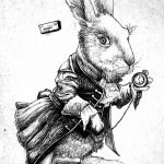 фото Эскизы тату кролик от 09.01.2018 №095 - Sketches of a rabbit tattoo - tatufoto.com