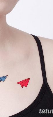 фото тату Бумажный самолетик от 23.01.2018 №027 — tattoo Paper airplane — tatufoto.com