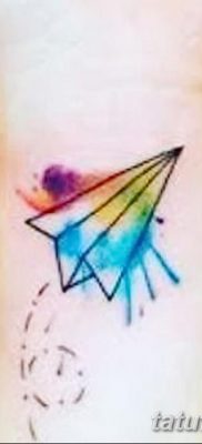 фото тату Бумажный самолетик от 23.01.2018 №034 — tattoo Paper airplane — tatufoto.com