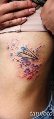 фото тату Бумажный самолетик от 23.01.2018 №062 — tattoo Paper airplane — tatufoto.com