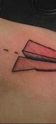 фото тату Бумажный самолетик от 23.01.2018 №070 — tattoo Paper airplane — tatufoto.com