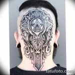 фото тату на затылке от 08.01.2018 №032 - tattoo on the back of the head - tatufoto.com