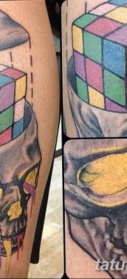 фото тату Кубик Рубика от 24.02.2018 №010 — tattoo Rubik’s Cube — tatufoto.com