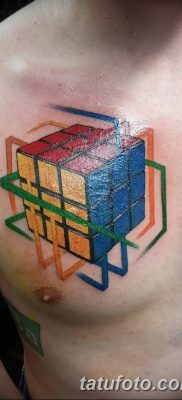 фото тату Кубик Рубика от 24.02.2018 №067 — tattoo Rubik’s Cube — tatufoto.com