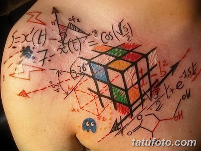 фото тату Кубик Рубика от 24.02.2018 №121 - tattoo Rubik's Cube - tatufoto.com
