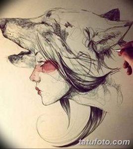 фото тату белый волк от 07.02.2018 №003 - white wolf tattoo - tatufoto.com