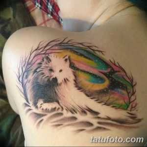фото тату белый волк от 07.02.2018 №023 - white wolf tattoo - tatufoto.com