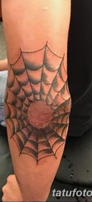 фото тату паутина на локте от 06.02.2018 №013 — tattoo spider web on elbow — tatufoto.com
