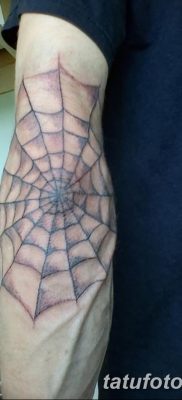 фото тату паутина на локте от 06.02.2018 №019 — tattoo spider web on elbow — tatufoto.com