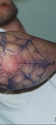 фото тату паутина на локте от 06.02.2018 №034 — tattoo spider web on elbow — tatufoto.com