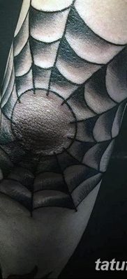 фото тату паутина на локте от 06.02.2018 №064 — tattoo spider web on elbow — tatufoto.com