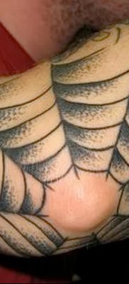 фото тату паутина на локте от 06.02.2018 №070 — tattoo spider web on elbow — tatufoto.com