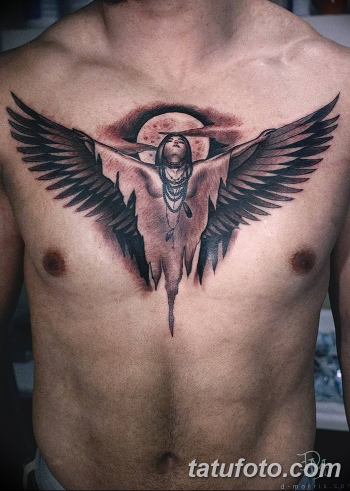 фото тату ангел с крыльями от 07.03.2018 №086 - angel tattoo with wings - tatufoto.com