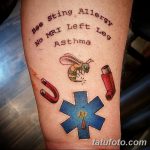 фото Медицинские тату от 22.04.2018 №018 - Medical Tattoo - tatufoto.com