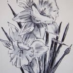 фото Эскизы тату нарцисс от 18.04.2018 №009 - Sketches of daffodil - tatufoto.com
