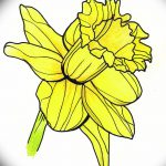 фото Эскизы тату нарцисс от 18.04.2018 №010 - Sketches of daffodil - tatufoto.com