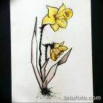 фото Эскизы тату нарцисс от 18.04.2018 №020 - Sketches of daffodil - tatufoto.com