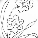 фото Эскизы тату нарцисс от 18.04.2018 №027 - Sketches of daffodil - tatufoto.com