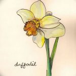 фото Эскизы тату нарцисс от 18.04.2018 №031 - Sketches of daffodil - tatufoto.com