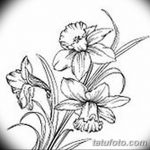 фото Эскизы тату нарцисс от 18.04.2018 №041 - Sketches of daffodil - tatufoto.com