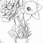 фото Эскизы тату нарцисс от 18.04.2018 №054 - Sketches of daffodil - tatufoto.com