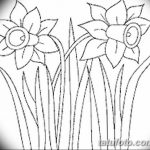 фото Эскизы тату нарцисс от 18.04.2018 №060 - Sketches of daffodil - tatufoto.com