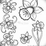 фото Эскизы тату нарцисс от 18.04.2018 №070 - Sketches of daffodil - tatufoto.com
