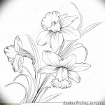 фото Эскизы тату нарцисс от 18.04.2018 №083 - Sketches of daffodil - tatufoto.com 347345354