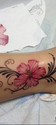 фото тату Гибискус от 20.04.2018 №038 — tattoo Hibiscus — tatufoto.com