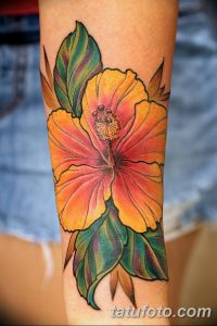фото тату Гибискус от 20.04.2018 №050 - tattoo Hibiscus - tatufoto.com