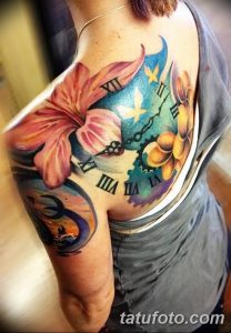 фото тату Гибискус от 20.04.2018 №058 - tattoo Hibiscus - tatufoto.com
