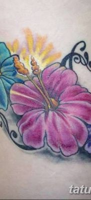 фото тату Гибискус от 20.04.2018 №080 — tattoo Hibiscus — tatufoto.com