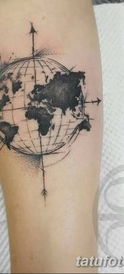 фото тату земной шар от 16.04.2018 №006 — tattoo globe — tatufoto.com