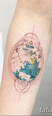 фото тату земной шар от 16.04.2018 №032 — tattoo globe — tatufoto.com