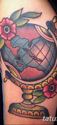 фото тату земной шар от 16.04.2018 №066 — tattoo globe — tatufoto.com