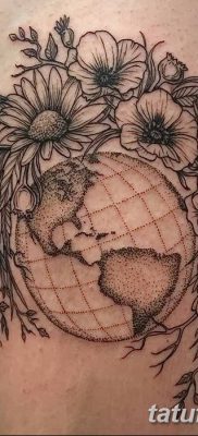 фото тату земной шар от 16.04.2018 №067 — tattoo globe — tatufoto.com