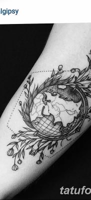 фото тату земной шар от 16.04.2018 №069 — tattoo globe — tatufoto.com