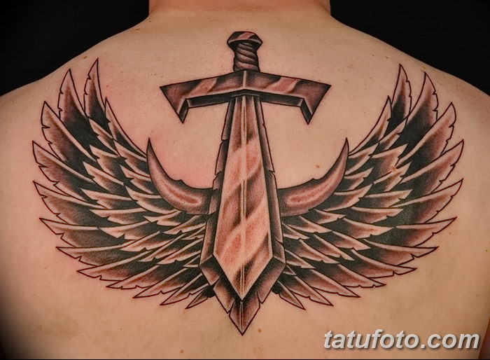 фото тату меч и крылья от 26.04.2018 №003 - tattoo sword and wings - tatufoto.com