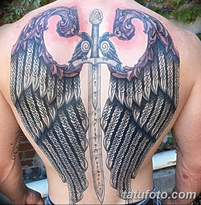 фото тату меч и крылья от 26.04.2018 №035 - tattoo sword and wings - tatufoto.com