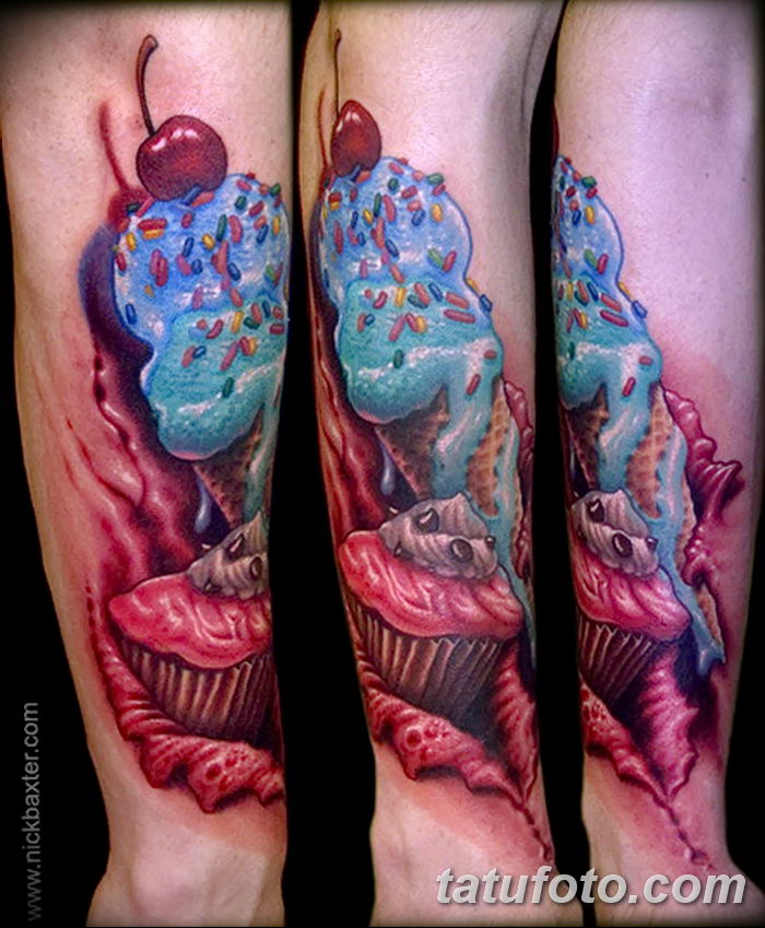 фото тату мороженое от 17.04.2018 №007 — ice cream tattoo — tatufoto.com