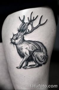 фото тату рога от 24.04.2018 №051 - tattoo horn - tatufoto.com