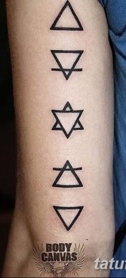 фото тату треугольник с линией от 16.04.2018 №023 — triangle tattoo with line — tatufoto.com