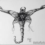 фото эскиз тату скорпион от 24.04.2018 №017 - sketch of a scorpion tattoo - tatufoto.com