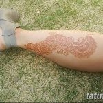 фото Мехенди на икре ноги от 04.05.2018 №010 - Mehendi on calf - tatufoto.com