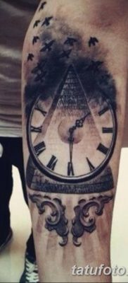 фото тату часы и пирамида от 08.05.2018 №011 — tattoo clock and pyramid — tatufoto.com
