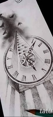 фото тату часы и пирамида от 08.05.2018 №018 — tattoo clock and pyramid — tatufoto.com