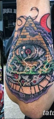 фото тату часы и пирамида от 08.05.2018 №029 — tattoo clock and pyramid — tatufoto.com