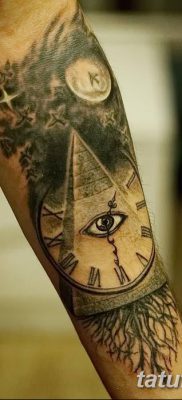 фото тату часы и пирамида от 08.05.2018 №038 — tattoo clock and pyramid — tatufoto.com